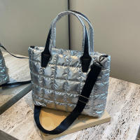 Bolso de hombro cruzado acolchado de algodón para mujer y niña, bolsa de mensajero de gran capacidad, a la moda, Color sólido - details 22