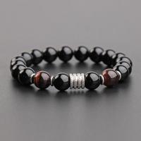 Pulsera de Acero Inoxidable con Obsidiana de Tigre Joyería de Moda 2023 para Hombres - details 2