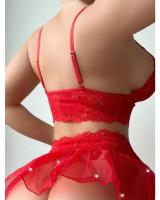 Conjunto de Lencería Sexy de Tornova Tanga de Encaje de Malla Transparente con Top de Atrévete - details 4