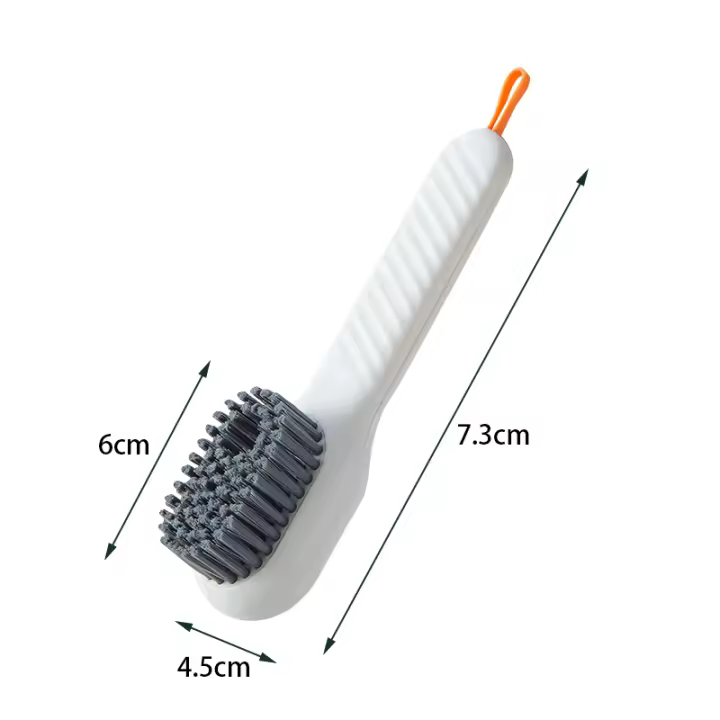 Cepillo de limpieza multifunción, herramienta de limpieza del hogar, cepillo de zapatos líquido con cerdas suaves, mango largo, ropa interior - 1