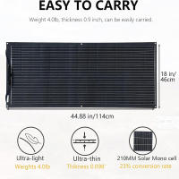 Panel Solar monocristalino de 100W y 12V, Flexible, ultraligero, ultradelgado, impermeable, cargador Solar - details 14