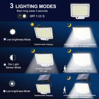 Luz Solar para exteriores con Sensor de movimiento, 318LED, impermeable IP65, luz de seguridad para jardín, garaje y patio - details 6