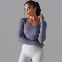 Camiseta de Yoga Sin Costuras para Mujer Deporte Top Largo Manga Larga Ropa de Gimnasio Camiseta de Correr para Entrenamiento Activo Vestimenta Ajustada Material Exterior Poliéster Temporada Primavera/Verano - details 65