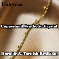 Cadena de Cuentas de Bola de Oro UniCrena KC Cadena Decorativa Hipoalergénica para Joyería Artesanal Cadena Larga de Cobre Electroplateado - details 0