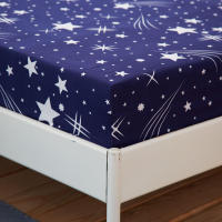 Sábana bajera de algodón estampada, sábanas para cama de cuatro esquinas con banda elástica (sin fundas de almohada), 1 ud. - details 1