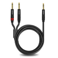 DREMAKE TRS 6,35mm a doble Cable TS de 6,35mm 2 Mono 6,5 Jack a 1/4 pulgadas 6,35 TRS Audio Breakout Y-Splitter Cable para amplificador - details 3