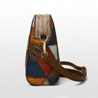 Bolso de Mujer de Cuero PU Bolso de Hombro de Múltiples Cremalleras Bolso Pequeño para Móvil de Piel de Vaca Suave Bolso Cruzado con Color Tejido - details 12
