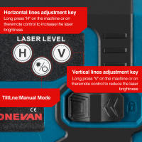 ONEVAN-Nivel láser 4D de 16 líneas, línea verde, autonivelante, 360, Horizontal y Vertical, potente nivel láser, nivel láser de haz verde - details 7