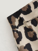 New 2024 Women Vintage Leopard Flared Pants Mid Waist Female Casual Trousers - details 7
