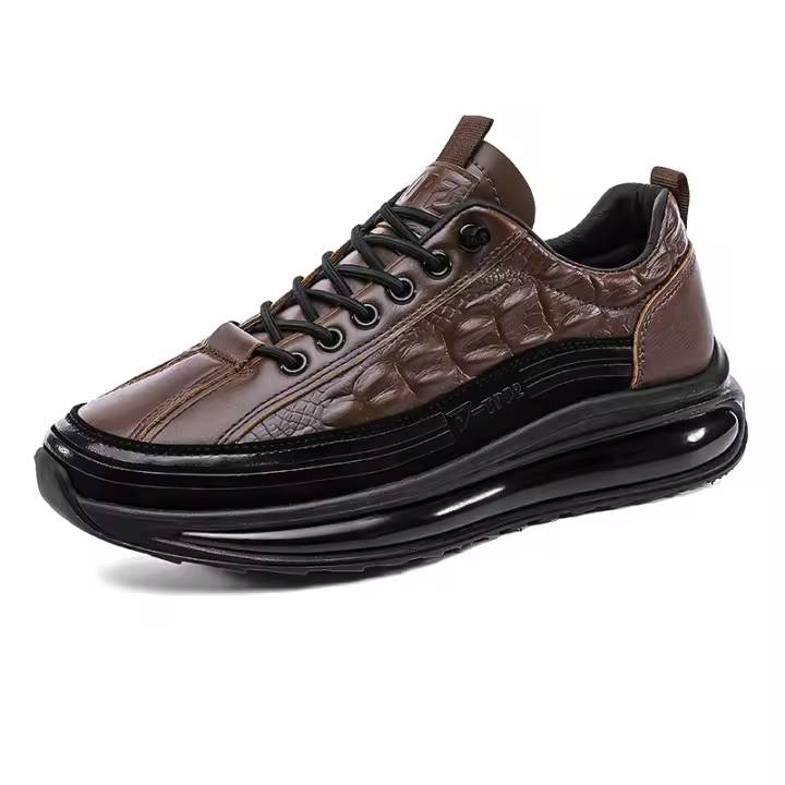 Zapatillas de Cuero para Hombre Negro Zapatos Casuales de Moda Tenis Masculino Cómodas y Lujosos Regalo para el Día del Padre - 1