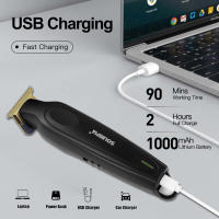 Solimpia Afeitadora eléctrica para hombres Recortadora de barba profesional Maquinilla de afeitar inalámbrica Recortadora de vello corporal Máquina de afeitar de vello facial recargable por USB para barbería HT-6267 - details 11