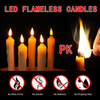 6 velas cónicas LED sin llama con control remoto, candelabros falsos de marfil de 6,1 pulgadas, vela de ventana sin goteo con pilas con llama parpadeante 3D para chimenea Navidad Halloween - details 7