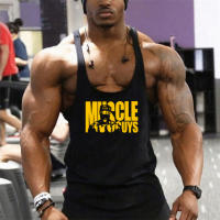 Gym Fashion Vest Men Casual Cotton Tank Top Sleeveless Breathable Muscle Shirt Bodybuilding Fitness Workout Sports Singlets - details 8