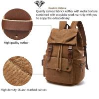 Mochila vintage de lona para ordenador portátil para hombre y mujer, morral escolar antirrobo a la moda, morral escolar para viaje - details 3