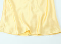 2025 mujeres amarillo satén tirantes espagueti vestido Sexy moda espalda descubierta cuello en V A-line Midi Vestidos de verano Vestidos de noche - details 5