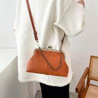 Bolsos de Hombro Vintage para Mujeres Diseño de Cerradura de Cadena Pequeña Bolsa de Mensajero Clip de Marca Bolsos de Cruzado y de Mano - details 10