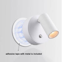 Luz LED inalámbrica con Base magnética, lámpara de mesita de noche regulable con Interruptor táctil, recargable por USB, color blanco y negro - details 3