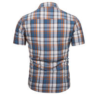 AIOPESON-camisa a cuadros para hombre, camisa 100% de algodón de manga corta, a la moda, informal, para negocios sociales, para verano - details 2