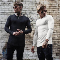 Muscleguys Camiseta de Pullover Oversize para Hombres Color Sólido, Estampado, Poliéster para Otoño e Invierno - details 7