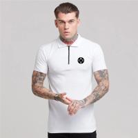 England style  Men Polo Shirt Zip Polo Tees Fashion  Cotton Fitness Polo T-Shirt  Brand Short Sleeve Gym Bodybuilding Clothing - details 7