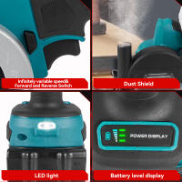 ONEVAN-amoladora angular sin escobillas, sierras circulares eléctricas inalámbricas de velocidad Variable de 76mm, herramienta eléctrica de corte para juego de pines de batería Makita - details 6