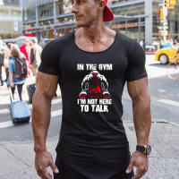 Summer Cotton Breathable Short Sleeve T-Shirt Compression Gym Fitness Bodybuilding Shirt Tees Men Irregular Hem Print Clothing - details 2