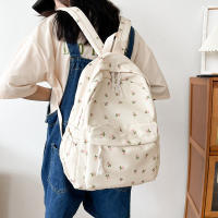 Mochilas de estilo Preppy para mujer, bandoleras impermeables de nailon para estudiantes, a la moda, con estampado Floral - details 6