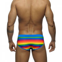 Jessborn calzoncillos de baño para hombre, bañador sexy de cintura baja con estampado de arcoíris, secado rápido - details 3
