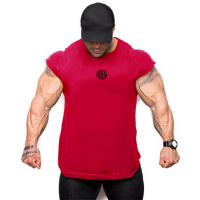 Summer Gym Training Singlet Men Breathable Clothing Bodybuilding Sleeveless Tank Top Fitness Vest Muscle Running shirt for Male - details 18
