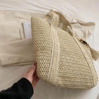 Bolso de paja tejido a mano para mujer, bolsa de hombro de gran capacidad con colgante para axila, Asa superior, Verano - details 23