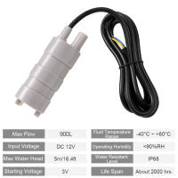 Bomba de agua sumergible de alta elevación, Mini bomba de agua de aceite diésel de alto flujo, ingeniería de plástico, DC 12V, 900l/H, 5M, nueva - details 21