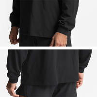 Oversized Long Sleeve T shirts Mens Autumn Cotton Dropped Shoulder Mock Neck T-shirt Men Loose Hip-Hop Sports Fitness Tee Shirt - details 12