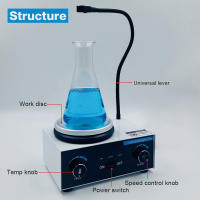 Agitador magnético de calefacción, mezclador de placa caliente de 2L, agitador ajustable de 2600 RPM, dispositivos termostáticos de laboratorio con enchufe europeo para biología médica - details 15