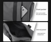 1 bolsa de deportes nueva, bolsa de fitness para natación con separación en seco y húmedo, bolso de viaje de gran capacidad para hombres y mujeres, bolsa de almacenamiento multifuncional para almacenamiento de zapatos independiente - details 5