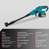 ONEVAN Pistola de Lavado a Presión sin Escobillas de 200 Bar 3500W 6en1 Pistola de Pulverización Inalámbrica Herramienta de Lavado de Jardín para Auto para Batería Makita de 18V Pin - details 2