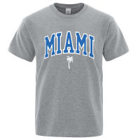 Camisetas con letras de la ciudad de la costa de Miami para hombre, ropa informal holgada de gran tamaño, camisetas de algodón con dibujos animados para hombre, camisetas callejeras - details 12