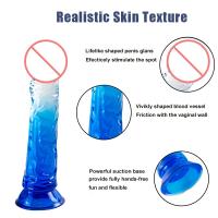 Consolador realista Crystal Jelly Consoladores Succión Pene Empuje Punto G Vagina Estimulador anal Ventosa Pene Empuje Vagina Anal Butt Plug Masturbador Adultos Juguetes sexuales para parejas - details 9
