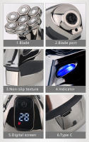 5 IN 1 Electric Shaver For Men Bald Head Hair Clipper Nose Trimmer 7 Floating Blade Head Shaving Rechargeable Beard Knife Razor - details 12