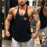 Gym Fitness Sport Cotton Breathable Tank Tops Men Sleeveless Thin Suspenders Vest Bodybuilding Workout Casual Stringer Singlet - details 11