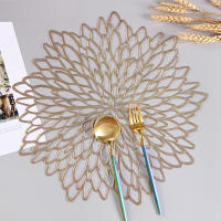 4 Uds. Mantel Individual de PVC bronceado con flor de hibisco, 38cm - details 7