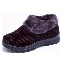 Women Platform Short Boots Casual Slip On Plush Lined Boots Comfortable Winter Boots - details 6