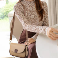 Bolso cruzado de hombro para mujer, bandolera pequeña con diseño de lujo, informal, con solapa - details 6
