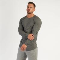 Gym T-Shirt Men Spring Cotton T-Shirt Fitness Men Solid Sports Tshirt O-neck Long Sleeve Tops Men Slim Fit Tee Shirts - details 7