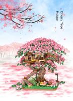 Building Block Bricks DIY Tree House Model Constructor set City Micro Cherry Street View Brick Montessori MOC Toys Kids Gifts - details 0