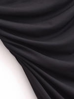 High Street Women Side Ruched Hem Slit Sleeveless Asymmetric Long Dress Black Sexy Maxi Vestidos - details 14