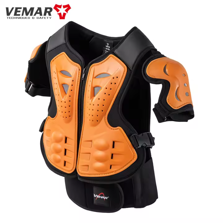 VEMAR Traje de armadura de motocicleta para niños, Protector de pecho y espalda para moto de cross, equipo de protección para niños, esquí, patinaje, codo, rodilleras - 1