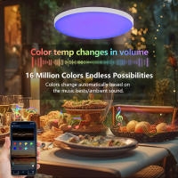 Luz LED de techo inteligente para el hogar, iluminación RGB de 48W con función de voz, atenuador de sincronización para interior, dormitorio, sala de estar y cocina - details 11