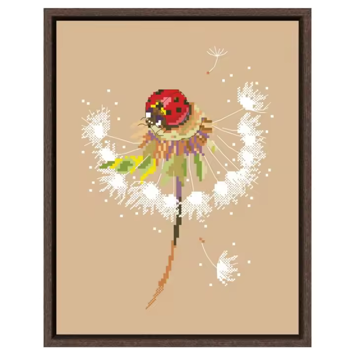Moments of the Summer-kit de punto de cruz de mariquita, diseño de animales de plantas, 14ct, 11ct, lino, flaxen, lienzo, bordado, costura DIY - 1