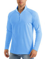 MAGCOMSEN men's long sleeve sun shirts upf 50+ tees 1/4 zip up fishing running rash guard t-shirts - details 17