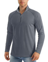 MAGCOMSEN men's long sleeve sun shirts upf 50+ tees 1/4 zip up fishing running rash guard t-shirts - details 9